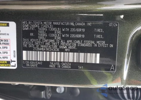 2024 Lexus Rx 350 Base z USA, uszkodzony, nr VIN 2T2BAMBA1RC043036